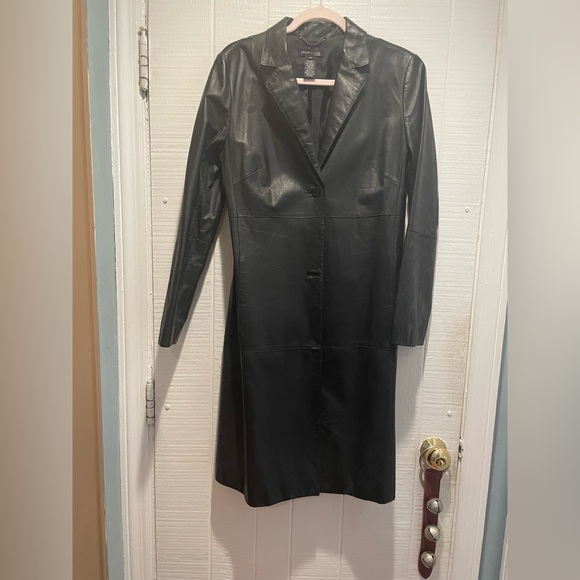 Kenneth Cole Black Leather Jacket -Size Medium GUC - Picture 3 of 11